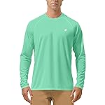 Roadbox Mens UPF 50+ Long Sleeve SPF Diving Rash Guard UV Sun Protection Shirts for Outdoor Fishing Hiking Swimming Running Green