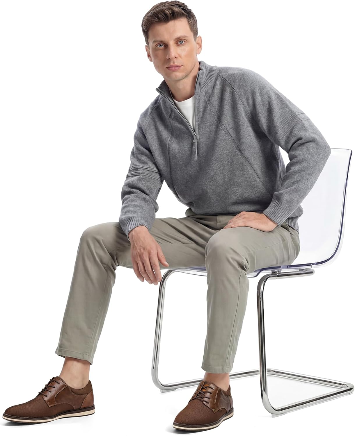 Men's Casual Dress Oxfords Shoes Lace-Up Business Casual Sneakers - Image 3