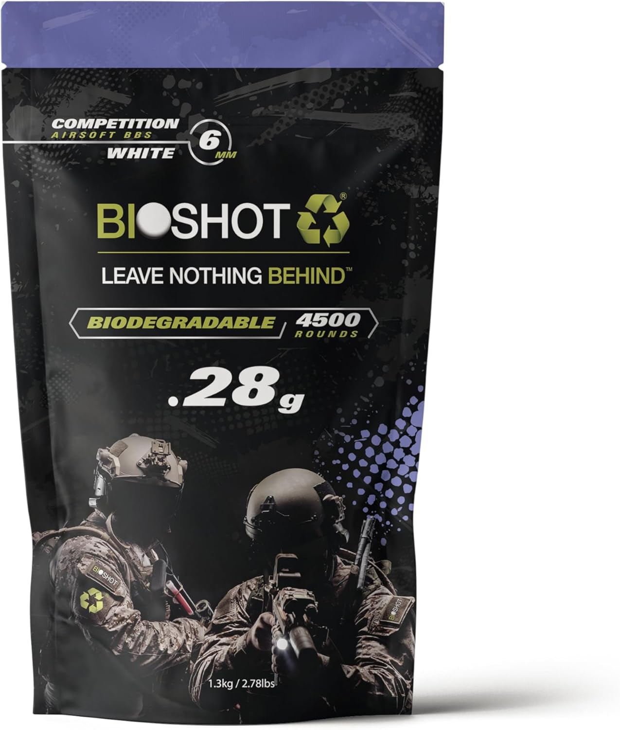 Biodegradable Airsoft BBS .28g Super Slick Polish - Seamless Competition Match Grade for All 6mm Airsoft Guns and Accessories (4500 Rounds, White) by Bioshot