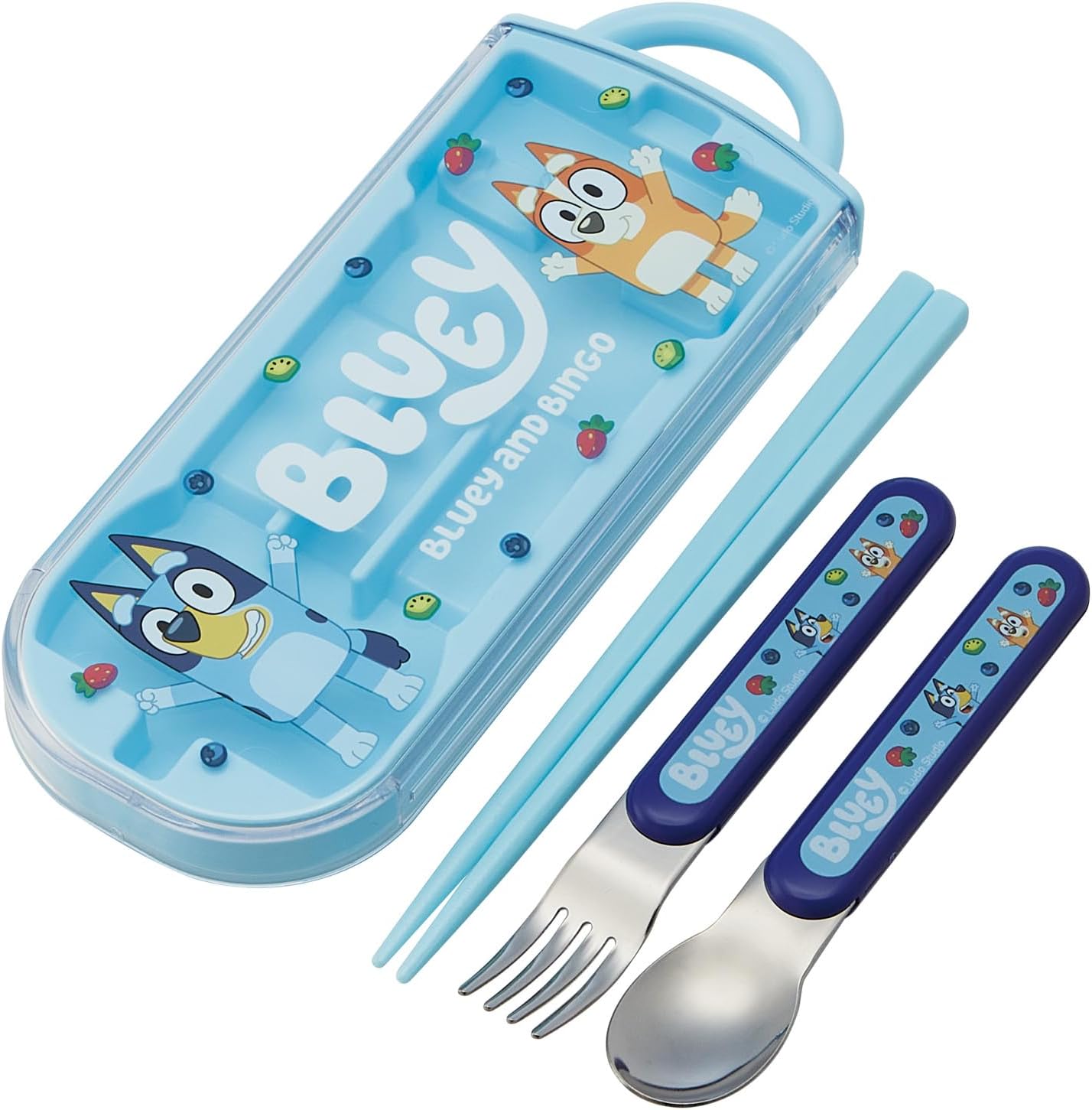 Skater TACC2-A Children's Trio Set Chopsticks, Spoon, Fork, 6.5 inches (16.5 cm), Blue (Boys, Girls)