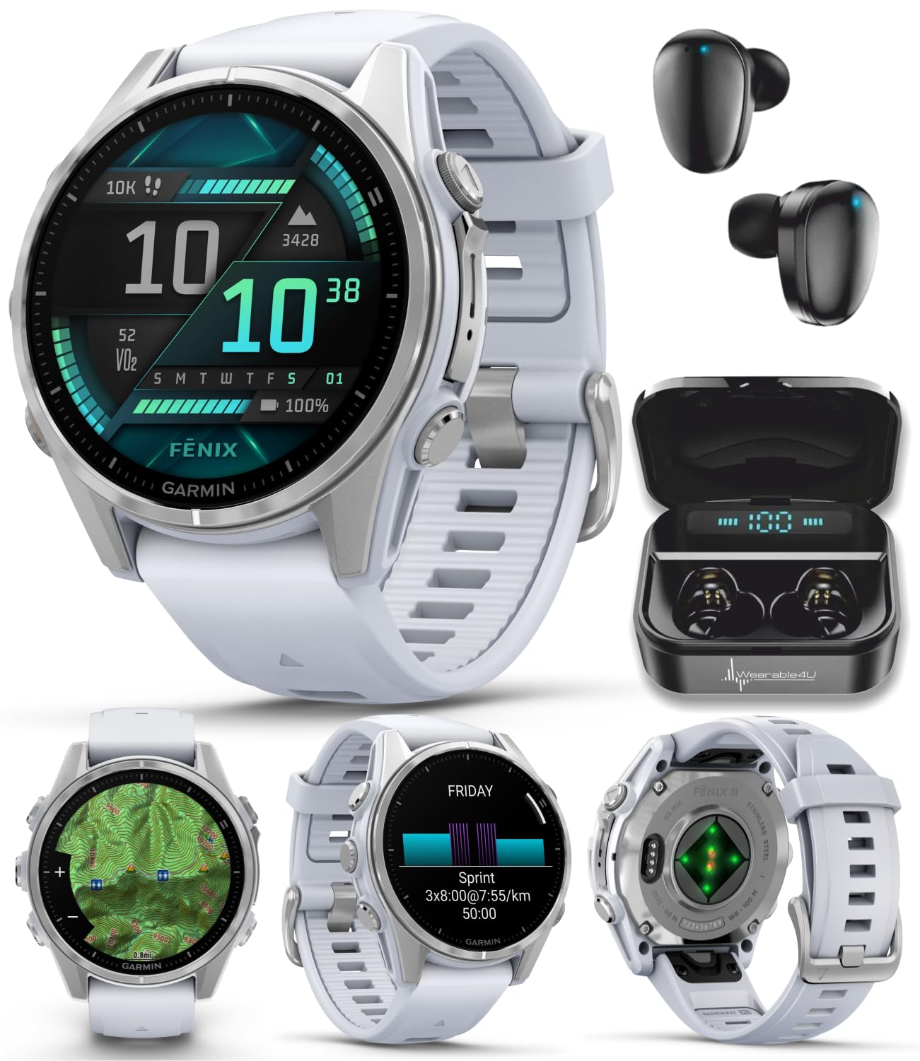 Amazon.com: Wearable4U Garmin Fenix 8 – 43 mm, AMOLED Multisport