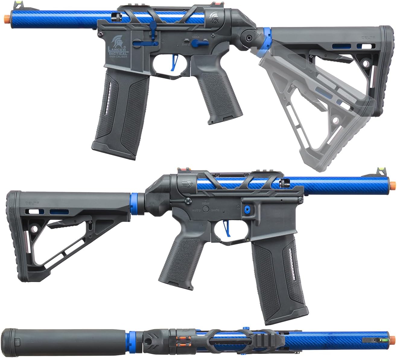 Lancer Tactical Gen 3 AirTac Battery Pack M4 AEG Lightweight CQB Airsoft Rifle Programmable ETU w/Adjustable Rear Stock (Lipo Battery & Lipo Charger Included)