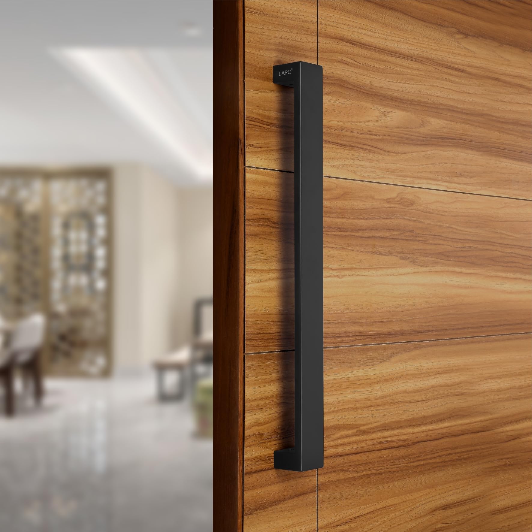 LAPO 36 inch Stainless Steel Door Handle for Main Door, Wooden & Glass Door Pull Push Handle, Main Door Handle for All Door (Hole to Hole Size 900 mm,Pack of 1) Black Finish | 3 Years Warranty