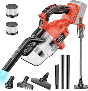 Cordless Vacuum Compatible with Milwaukee M18 Battery, Handheld Vacuum Cleaner for Home Pet Hair Car, 5-in-1 Portable Shop Vac with 2 Washable HEPA Filter, 4 Multi Nozzle (Battery Not Includ)