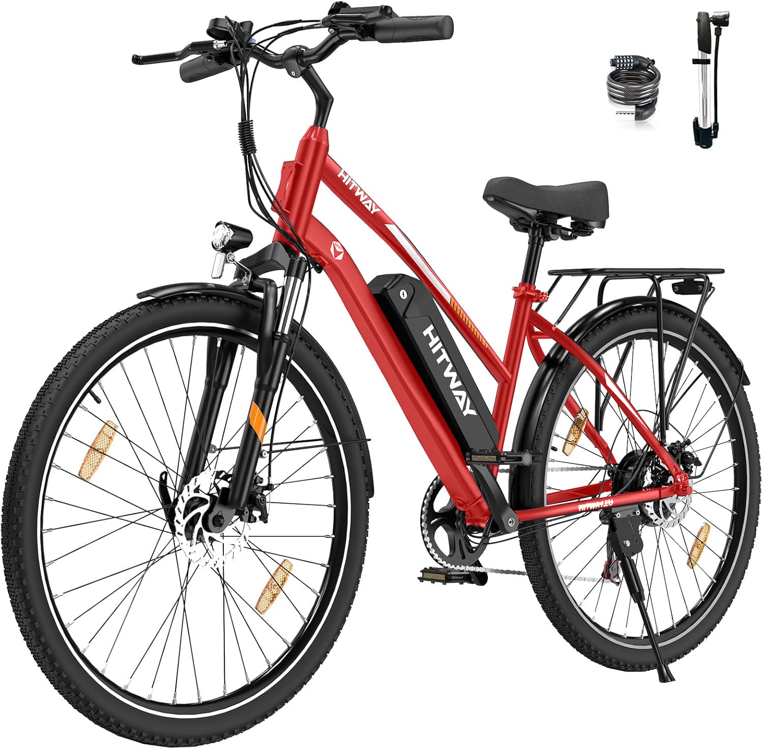 HITWAY 28" E Bike, Elektrofahrrad Trekkingrad E-Bike Herren Damen mit 36V 468.8Wh Akku,50-100km Reichweite, 250W Motor, E-Fahrrad mit 7-Gang-Getriebe, Pedelec Citybike EBike für Erwachsene