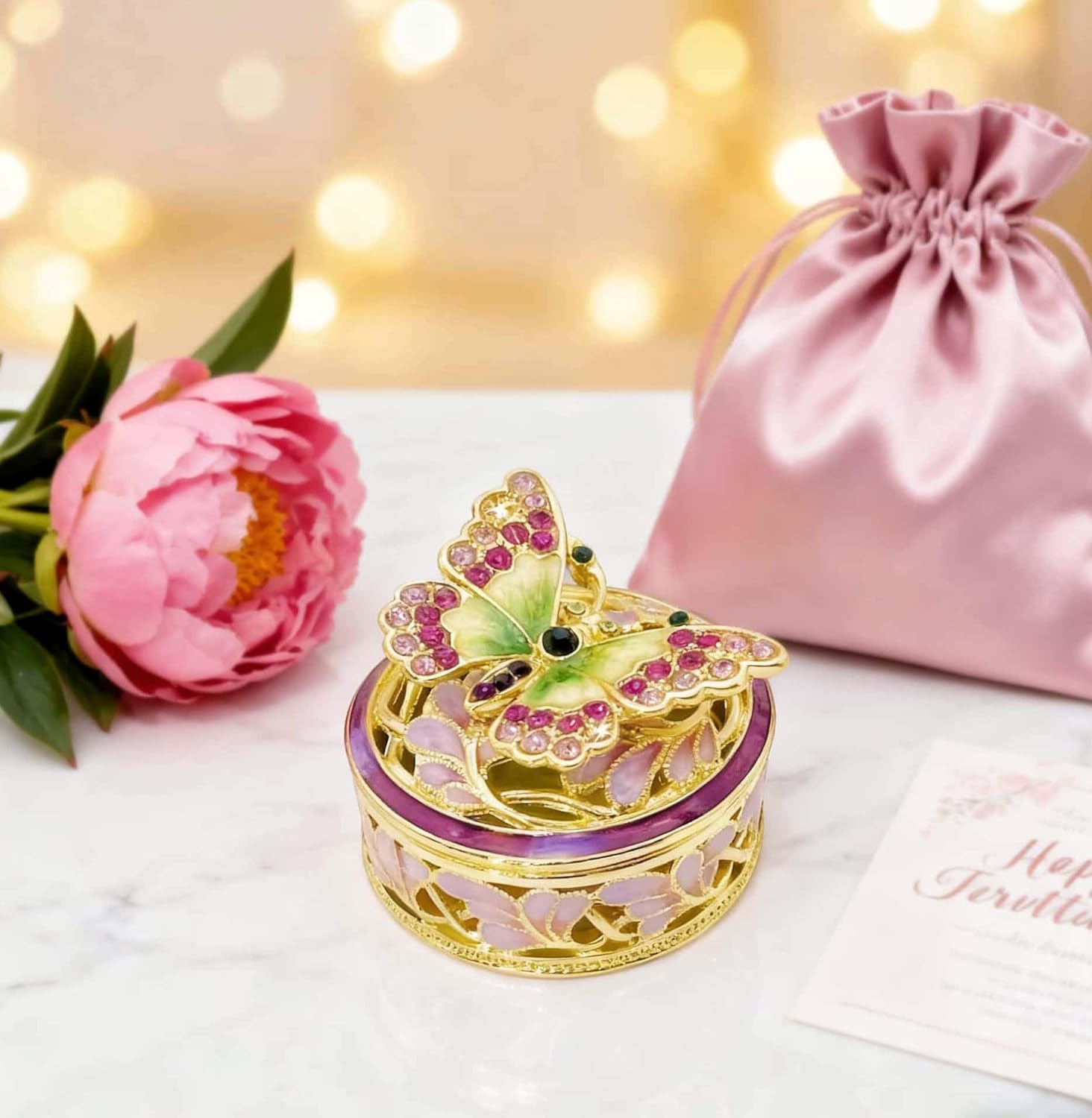 Elegant Butterfly Jewelry Trinket Boxes.Enameled Decorative Keepsake Ring Box Holder Necklace Earrings Organizer Home Decor.Butterfly Gifts for Women - Image 8