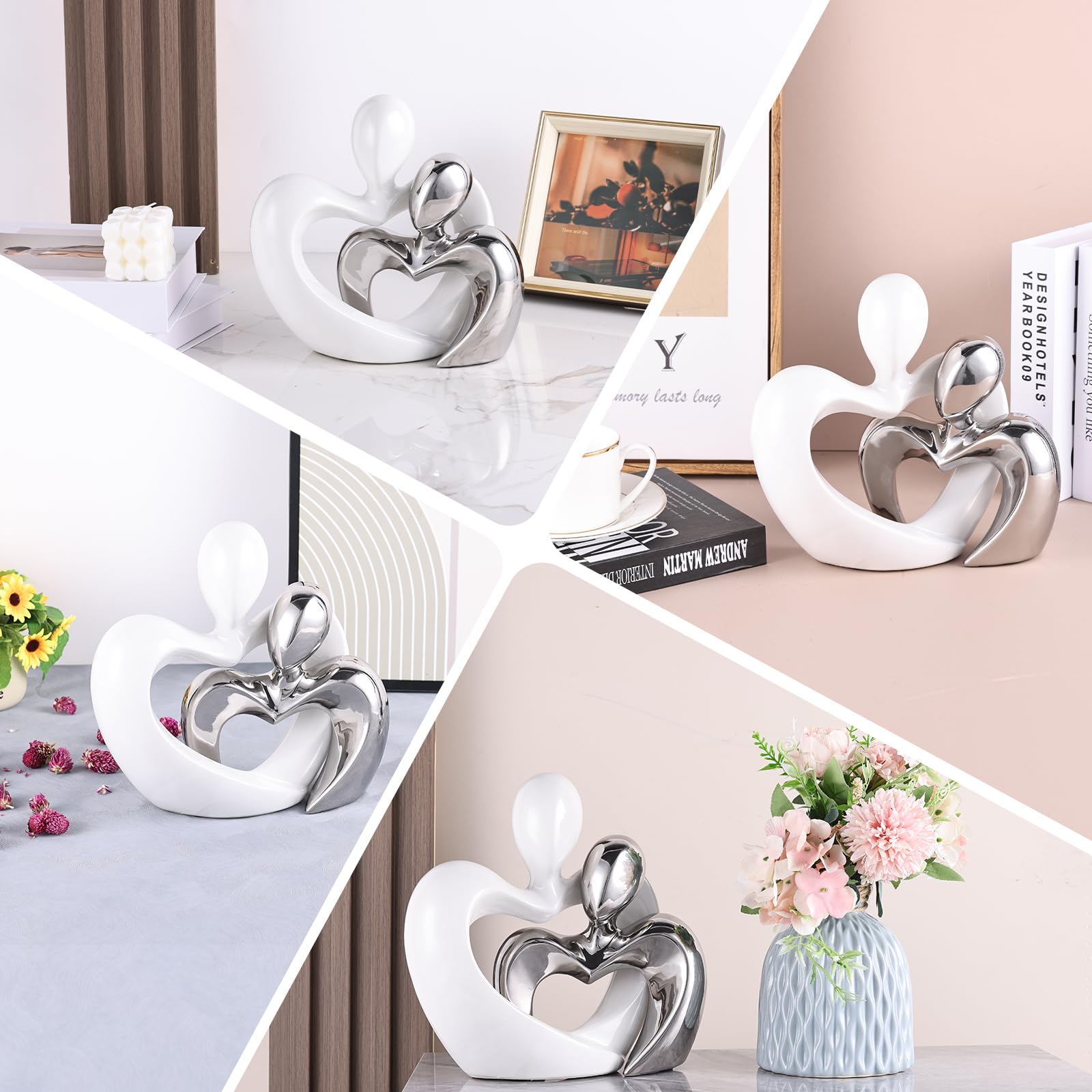 Amazon.com: Silver Home Decor,Couple Statue Decor,Tv Stand Decor