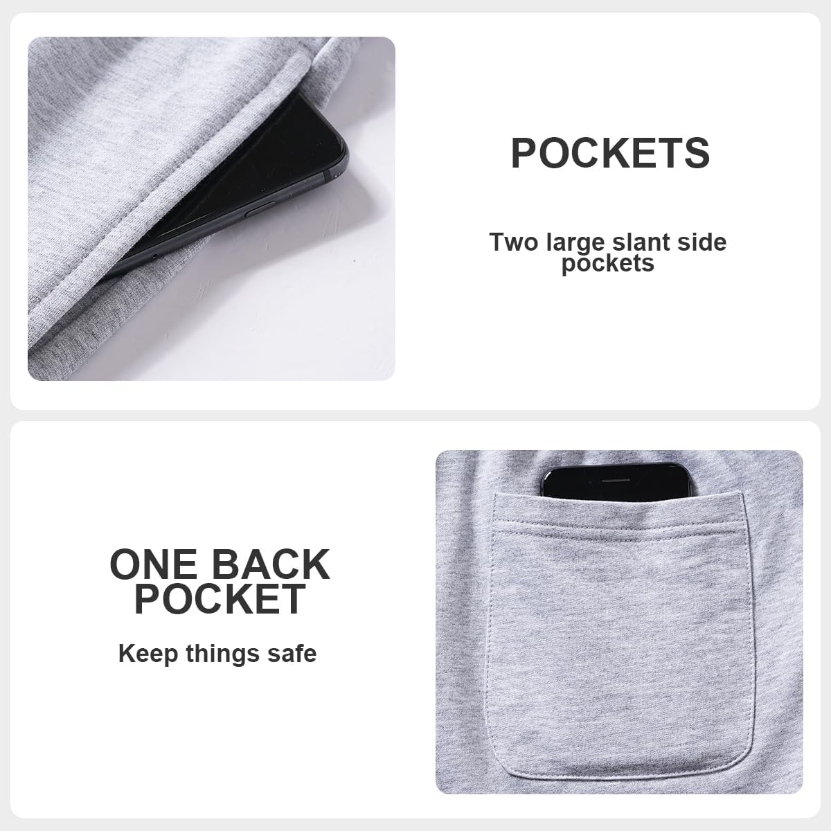 Casey Kevin Men's Casual Cotton Shorts 5 Inch Sweat Jogger Hiking Shorts for Men with Pockets - Image 4