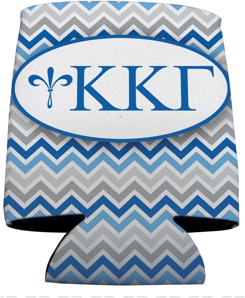 VictoryStore Can and Beverage Coolers - Kappa Kappa Gamma, Chevron Stripes Design, Set of 12