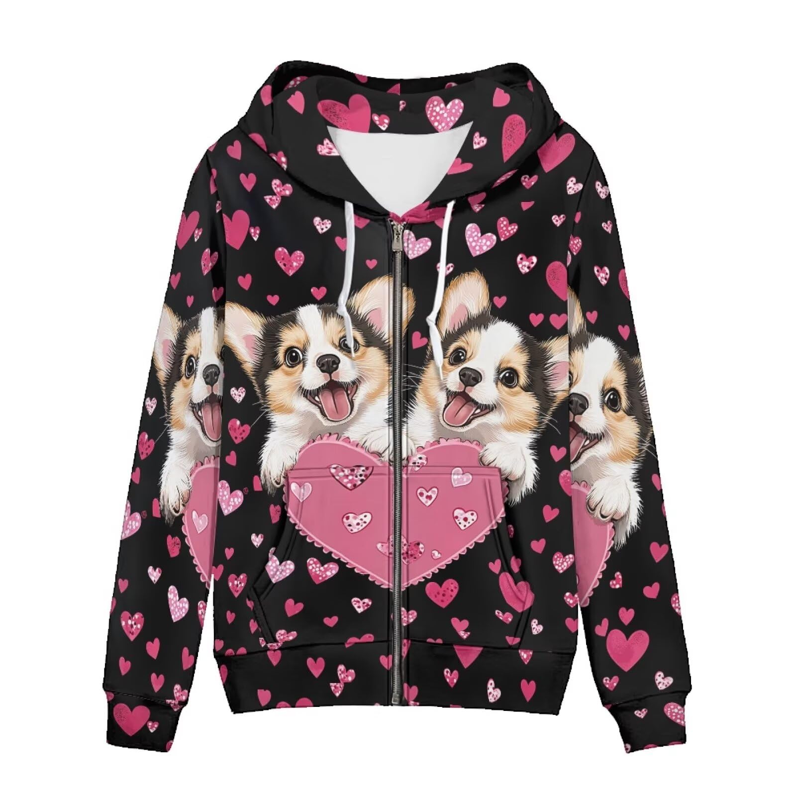 Showudesigns XS-5XL Zip Up Hoodie for Women Sweatshirt Pullover