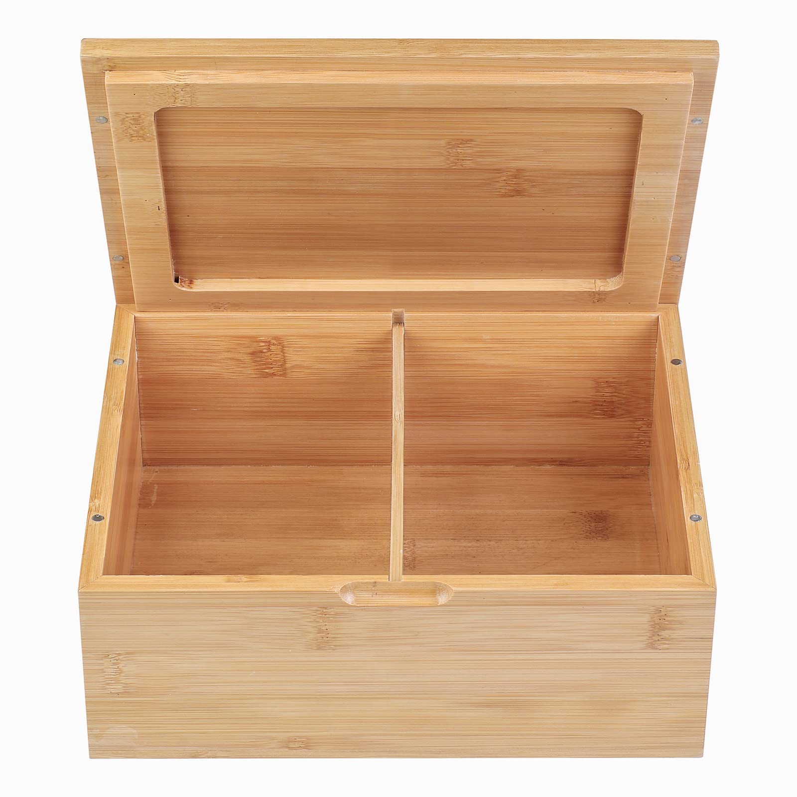 OZCHIN Bamboo Box Large Natural Wooden Keepsake Decorative Storage Box with Magnetic Lid/Tray for Home Storage -25 x 20 x 10cm-C