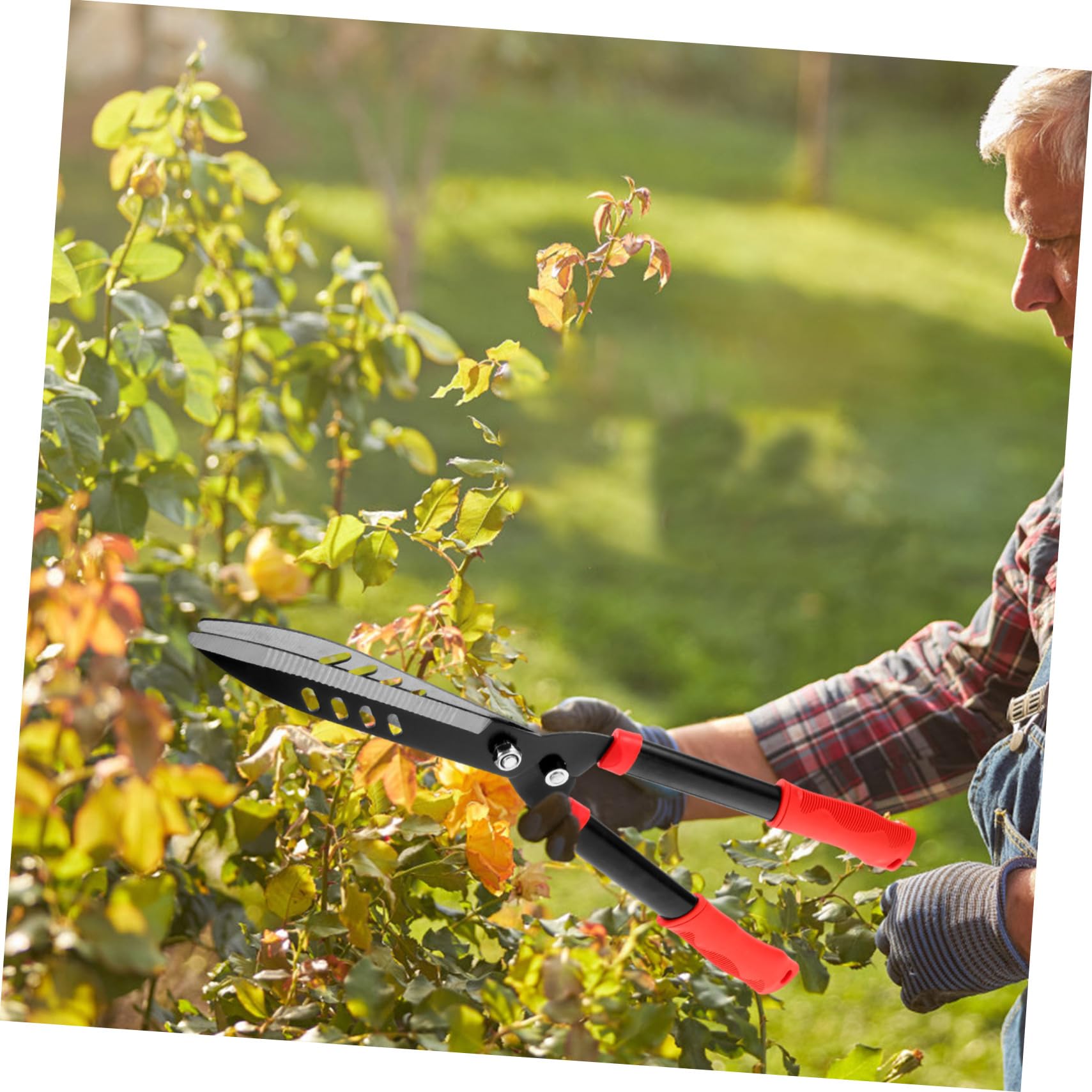 Tijeras de Setos Manuales de Acero Negras para Poda y Césped | 1 Pieza, Mango Ergonómico de Ahorro de Esfuerzo, para Recortar Setos y Mantener el Jardín