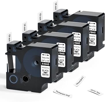 18445 Rhino 5200 Label Tape 3/4" Industrial Permanent Vinyl Rhino Labels