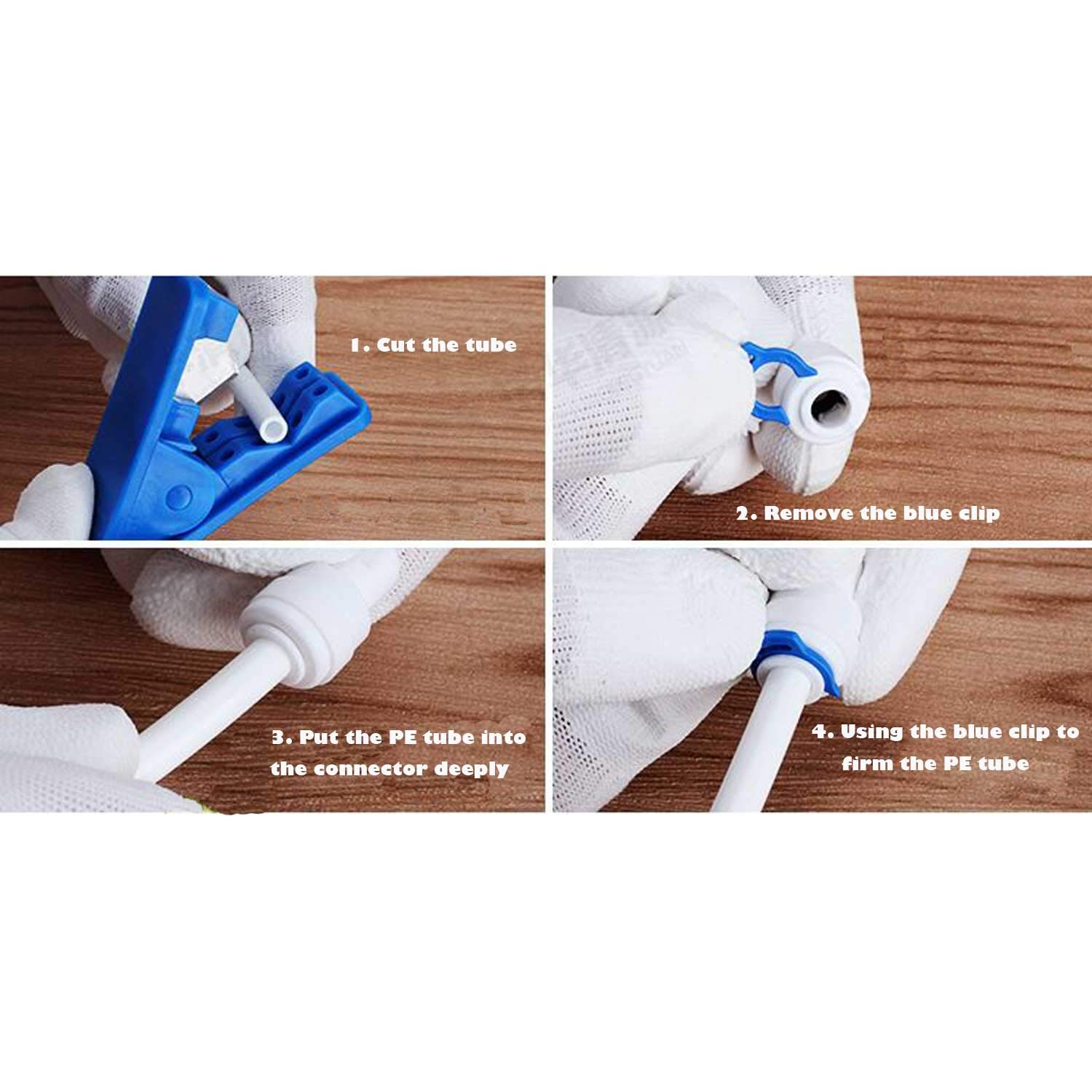 3/8 "OD de conexión rápida empuje adentro para conectar tubo de agua 10 unids+3/8" RO agua tubo blanco, 10 m (32 pies)