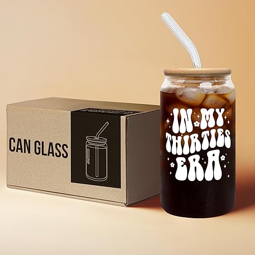 Miniatura 6 de Regalos de cumpleaños 30 para mujeres, para ella, mejor amiga, hermana, esposa - Ideas de regalo de cumpleaños de 30 años - Vaso de vidrio de la era