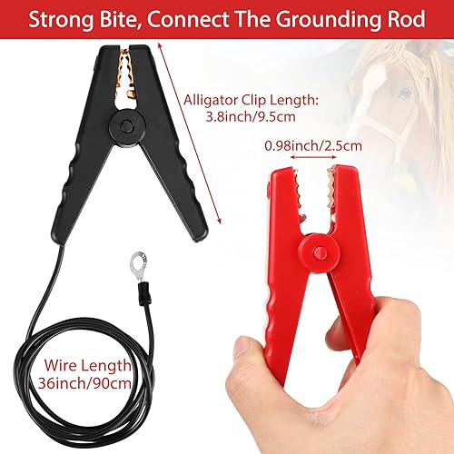 Miniatura 2 de 6 piezas de alambre eléctrico de 3 pies para valla de conexión solar, conectores de cerca, cargador eléctrico, valla eléctrica, alambre de cobre con