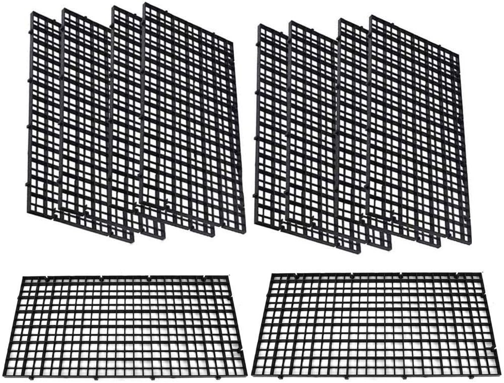 10 Pcs Aquarium Grid Tank Dividers Tray Egg Crate Aquarium D¨¦cor Fish Tank Filter Bottom Isolation Board Partition Net Pane Separator Grid Isolation Board Divider for Mixed Breeding,Black