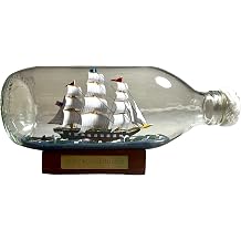 USS Constitution 7 Inch Ship in a Bottle Old Ironsides with Extensive Rigging, Navy Model, Vintage Glass Maritime Decor