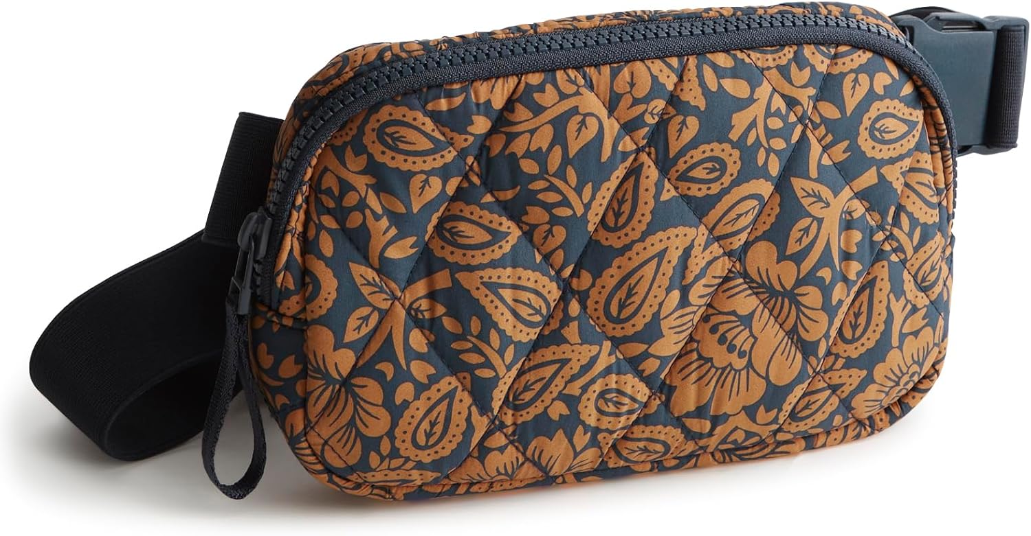 Vera Bradley Women's Featherweight Woodward Small Belt Bag, Leaf Me Not Paisley, One Size