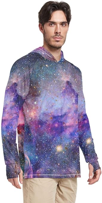 Mens UPF 50+ Sun Protection Hoodie Shirt with Long Sleeve SPF Fishing Outdoor UV Protection Lightweight Shirts