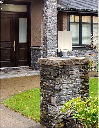 Justice Design Group FSN-7563W-WEVE-NCKL Group FSN-7563W-WEVE Avalon - Luz LED integrada de 17 pulgadas de alto para exteriores con pantalla Fusion