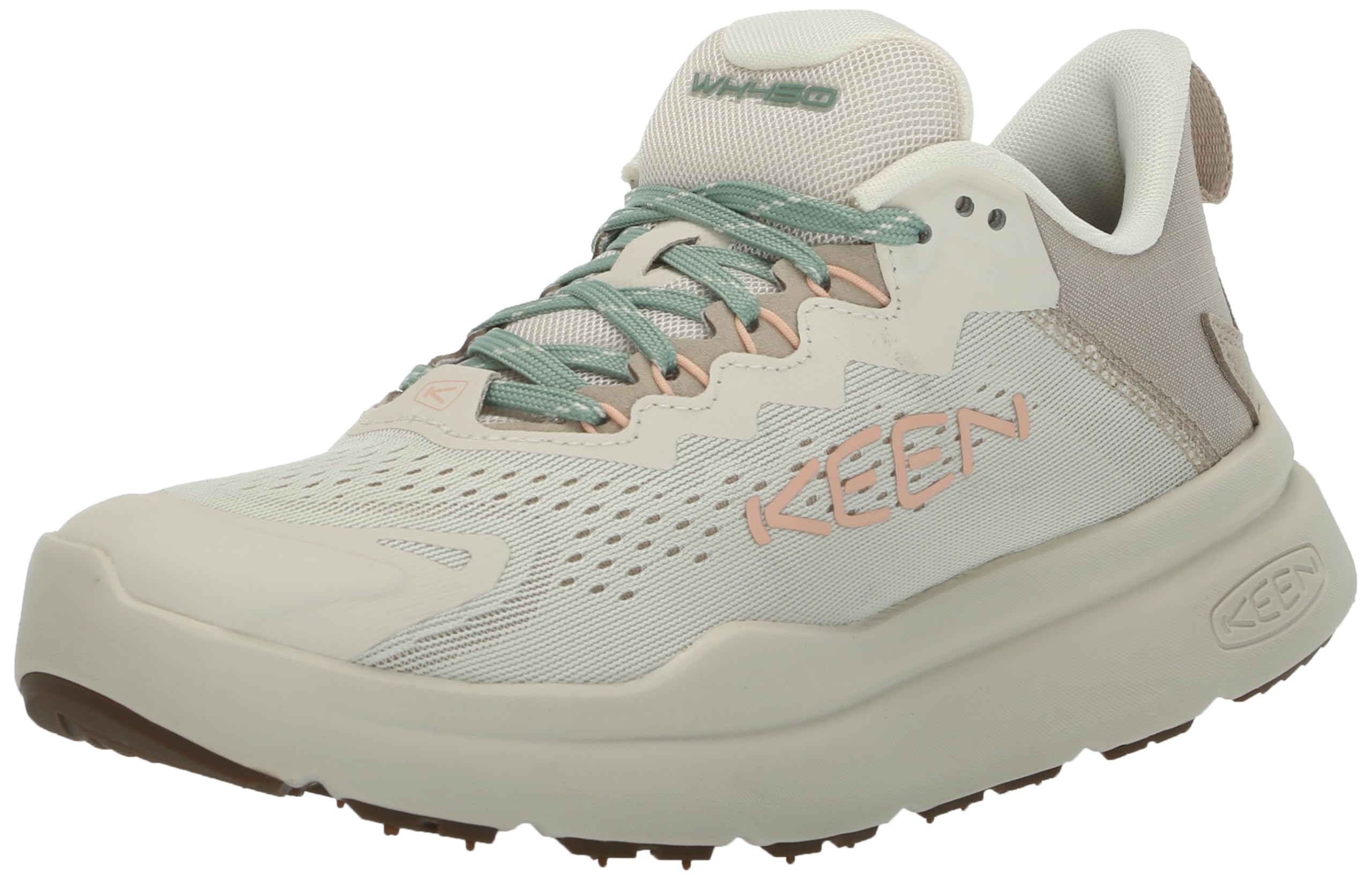 KEEN Women's WK450 Comfortable Durable Lightweight Breathable Walking Shoes, Birch/Peach Parfait, 9