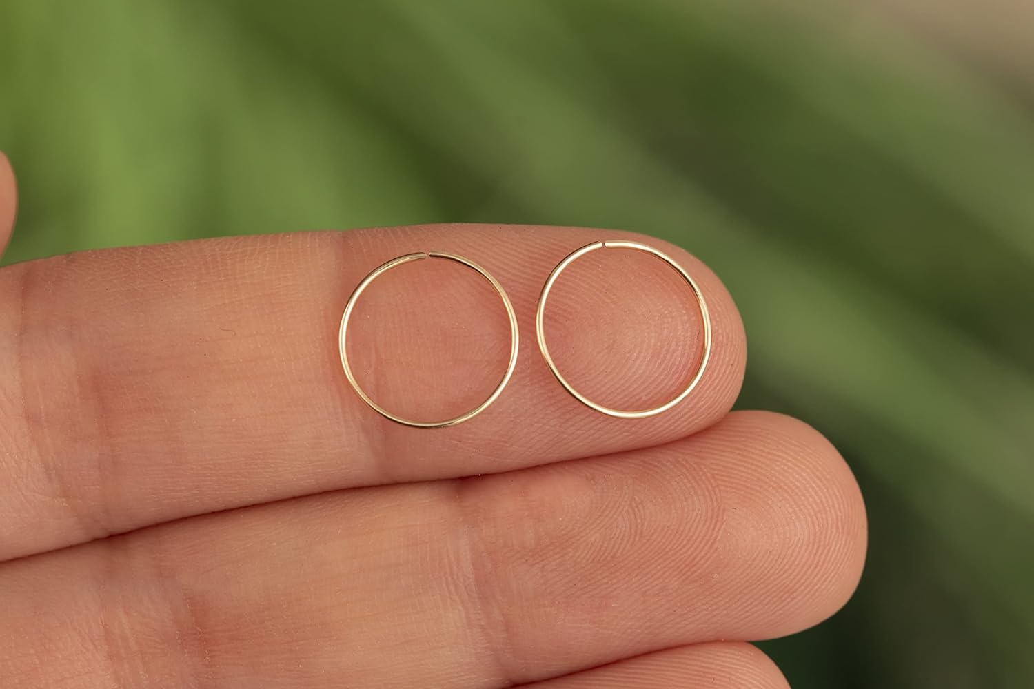 Gold Hoop Earrings - Hoop Earrings For Women Two Pcs Of Thin Gold Filled Hoops - Image 4