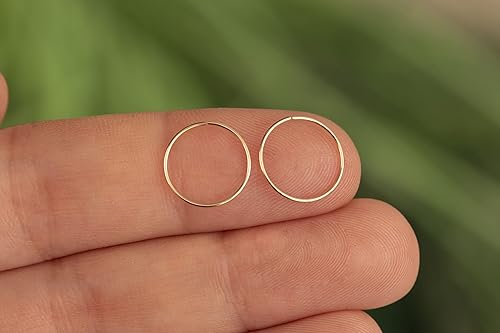 Miniatura 113 de Gold Hoop Earrings Silver Hoop Earrings - Hoop Earrings For Women Two Pcs Of Thin Gold Filled Sterling Silver Hoops, Helix Hoop, Tragus Ring