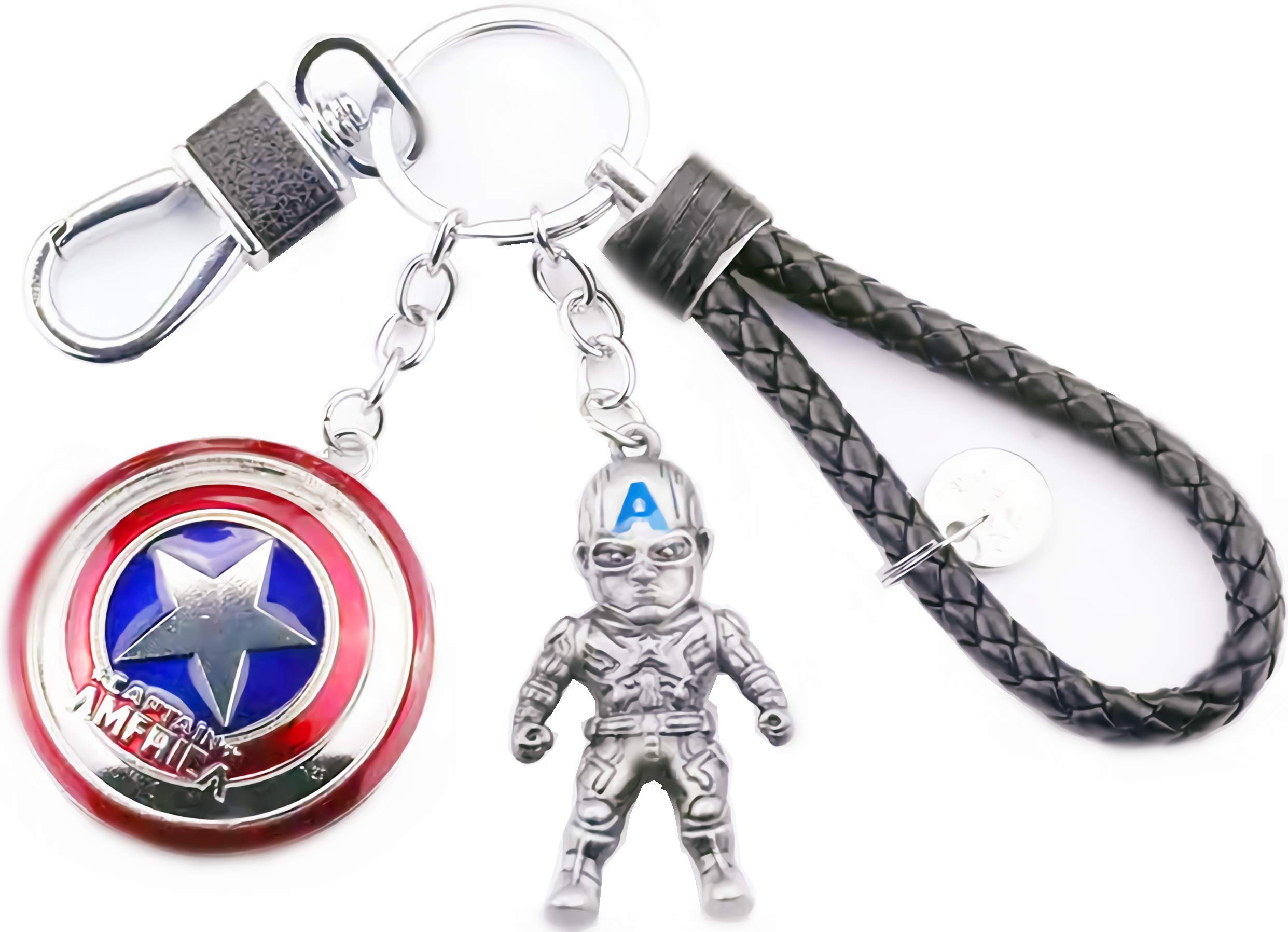 dyladCaptain America Keychain,Shield Keychain,Captain America Shield Keychain Shield Keyring Captain America,Multicolor,12, Multicolor, 12