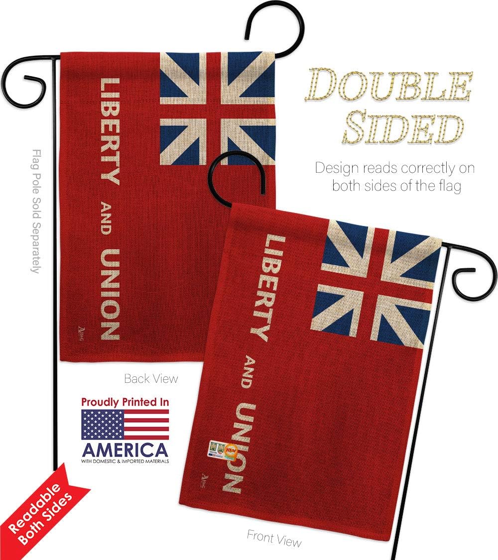 Taunton Burlap Garden Flag Set Wall Holder Americana US Historic July Memorial Veteran Independence United State American Small Decorative Gift Yard House Banner Double-Sided Made In USA 13 X 18.5