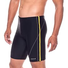 CNYE Men's Jammers Swimsuit Swimming Shorts Trunks for Boys Adult Youth Juniors,Long Training Fitness Swimwear,Black