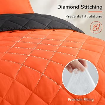 downluxe Queen Comforter Set - Flame and Black Queen Comforter, Soft Bedding Sets for All Seasons -2 Pieces - 1 Comforter (66