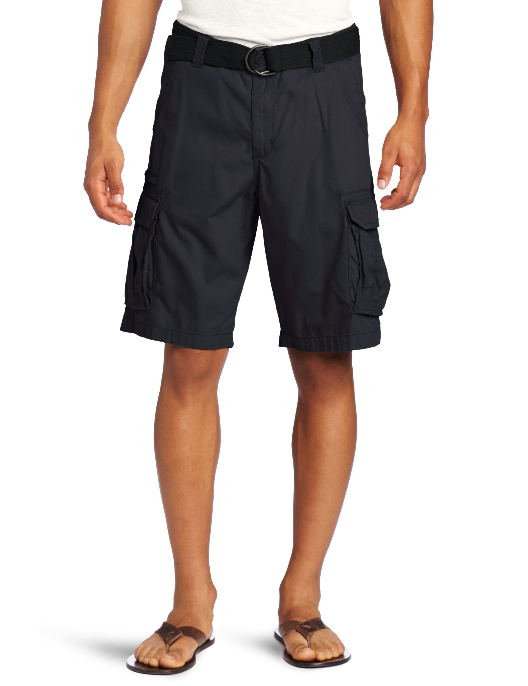 Men's Dungarees Belted Compound Zipper Cargo Short