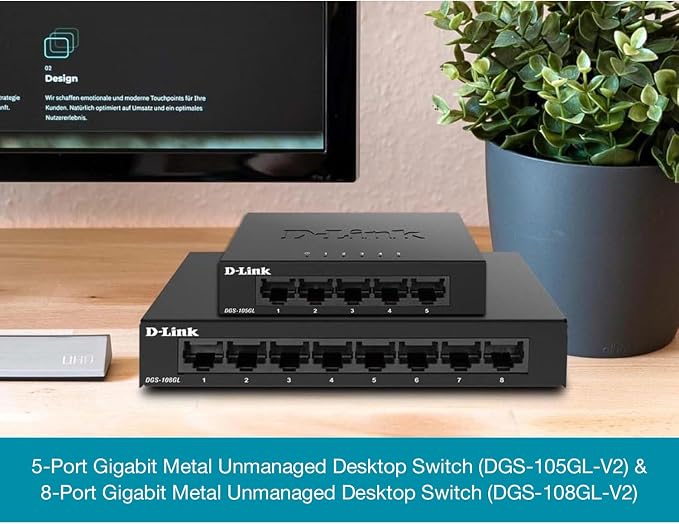 D-Link Switch Ethernet Gigabit 5 Puertos, Metal, Silencioso miniatura 8