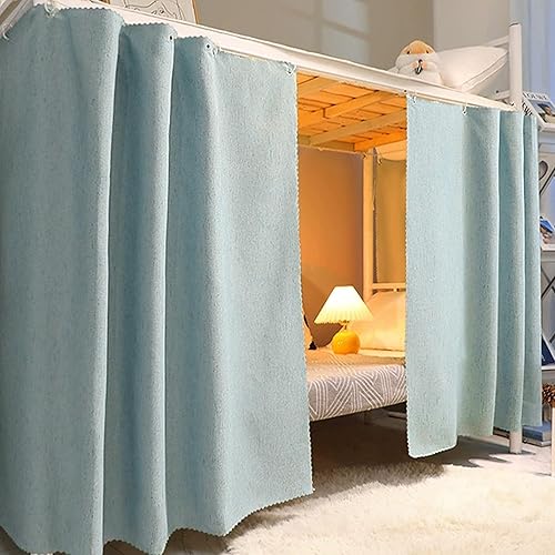 Vista 52 de Linda cortina de litera inferior para dormitorio de estudiantes, tela opaca mosquiteras, ropa de cama, tienda de campaña, toldo para cama