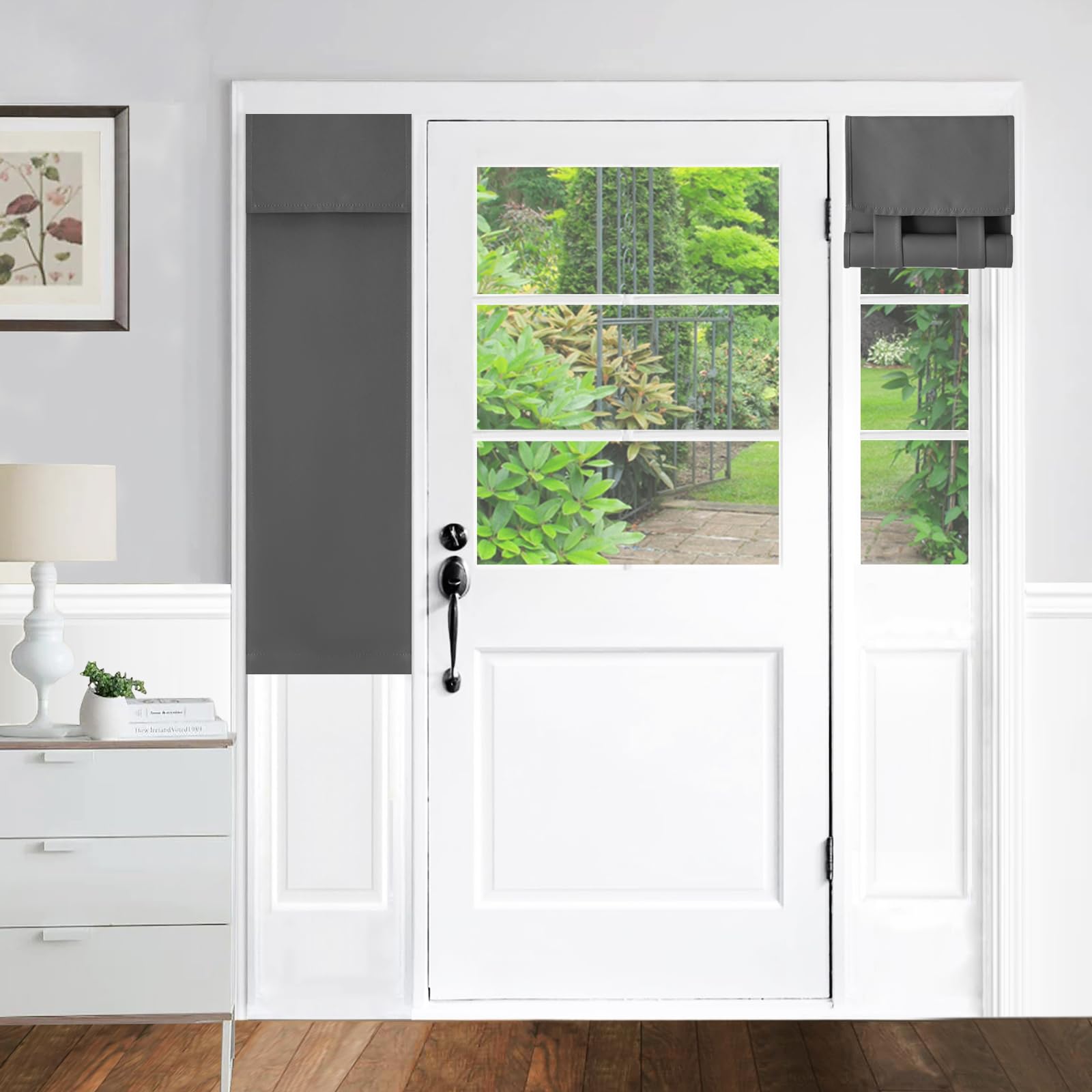 YSYY 100% Blackout Classroom Door Curtains, Wrinkle Free, Room Darkening, Blocks Light and Heat Through Glass. Drill-Free，Easy Installed Door Window