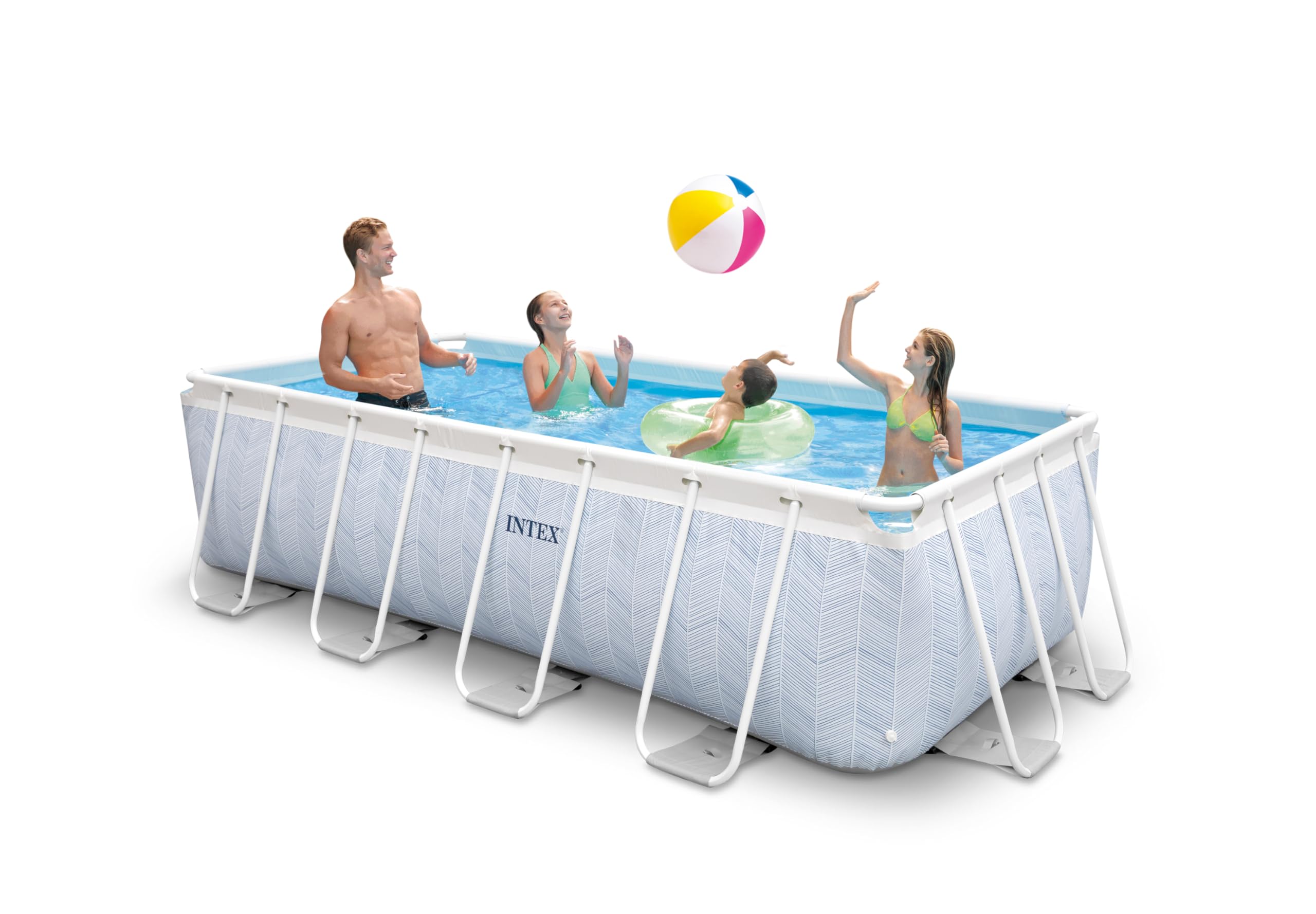 Intex - 26780NP - Kit Piscine Tubulaire rectangulaire Chevron (L) 4,00 x (l) 2,00 x (h) 1,00m