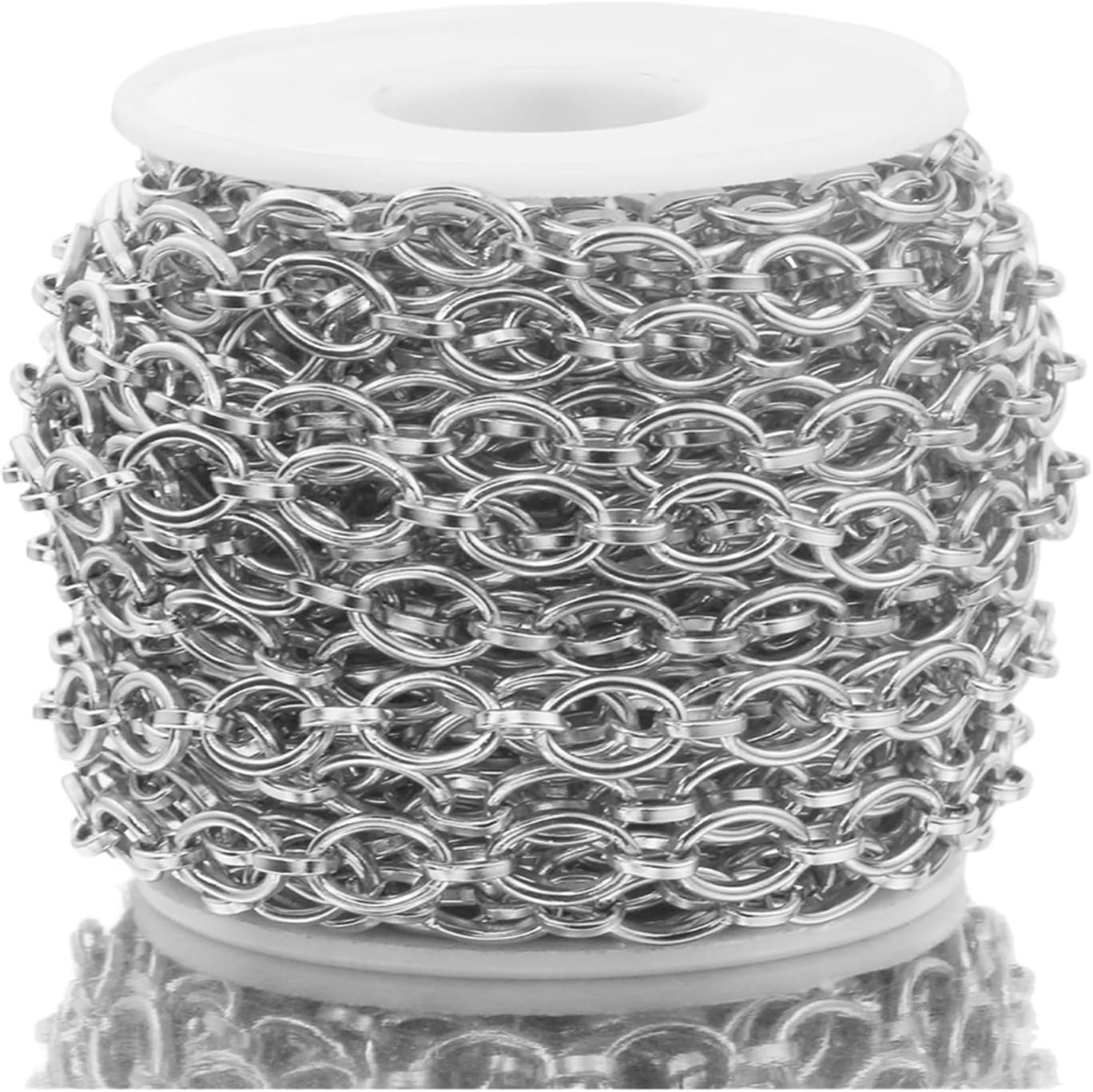 Stainless Steel Chain for Jewelry Making 2 Meters Width 7mm Stainless Steel Gold O Shape Cable Chains for DIY Jewelry Making Necklace Bracelet Anklet Supplies(Gold)