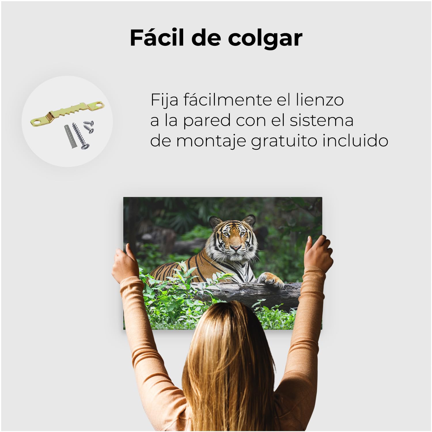 Artaza Cuadros Decoración Salón Modernos Tigre - 60x40 cm - Cuadros Animales - Decoración Pared - Lienzos - Selva