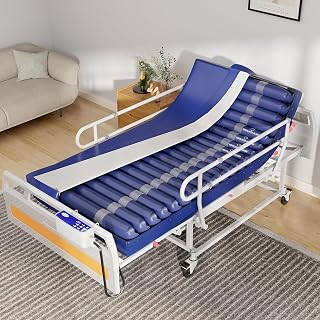 VOCIC Large Alternating Air Pressure Mattress Pad, Waterproof Pressure Relief Ulcer Cushion Pad, Bed Sore Prevention Solution Mattress Topper, Support Up to 400LBS,F06VA