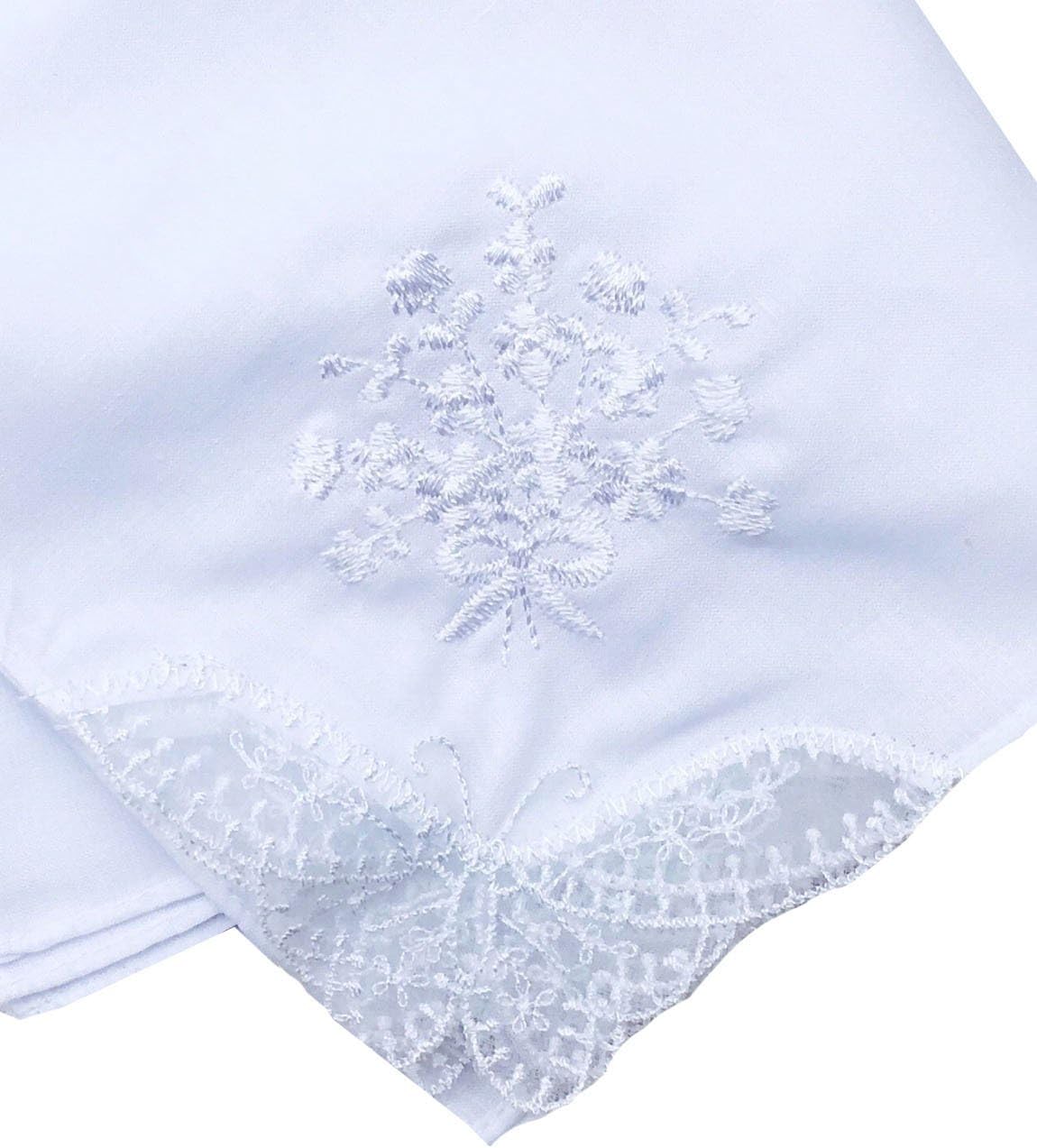 La closure Ladies White Hankies Cotton Embroidery Lace Wedding handkerchiefs