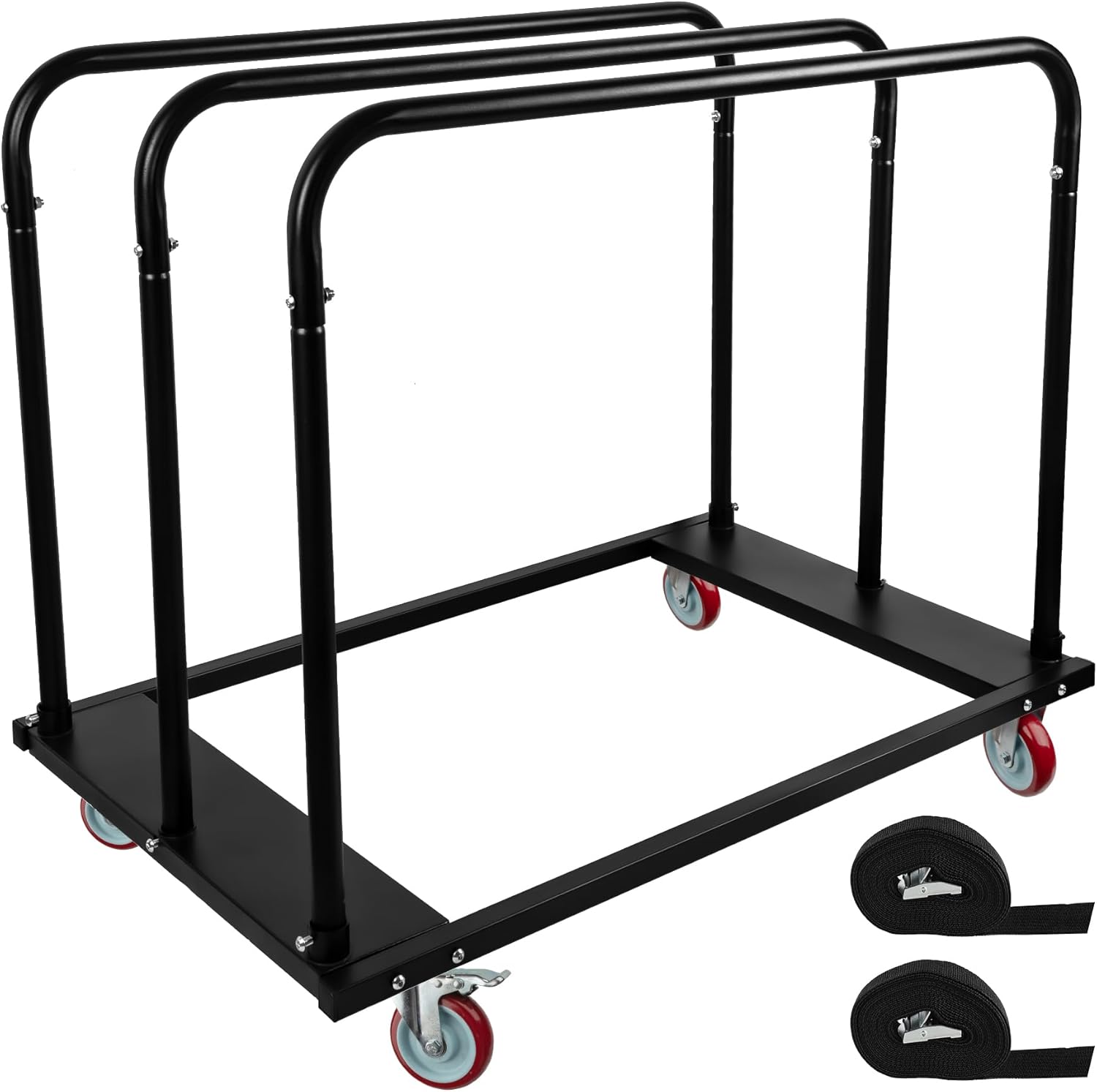 Steel Panel Truck, Drywall Cart w/ 5” PU Swivel Wheels, Heavy-Duty Panel Dolly Cart w/ 1800 LBS Capacity, for Handling Wall Panel/Lumber/Folding Table/Sheetrock， 45.6" L x 29" W x 39" H