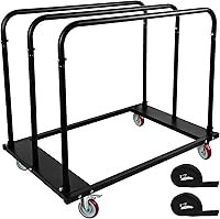 Eastrexon Steel Panel Truck Drywall Cart - 1800 LBS Capacity, 5" PU Swivel Wheels, Heavy-Duty Dolly for Panels, Lumber, Sheetrock (45.6"x29"x39")