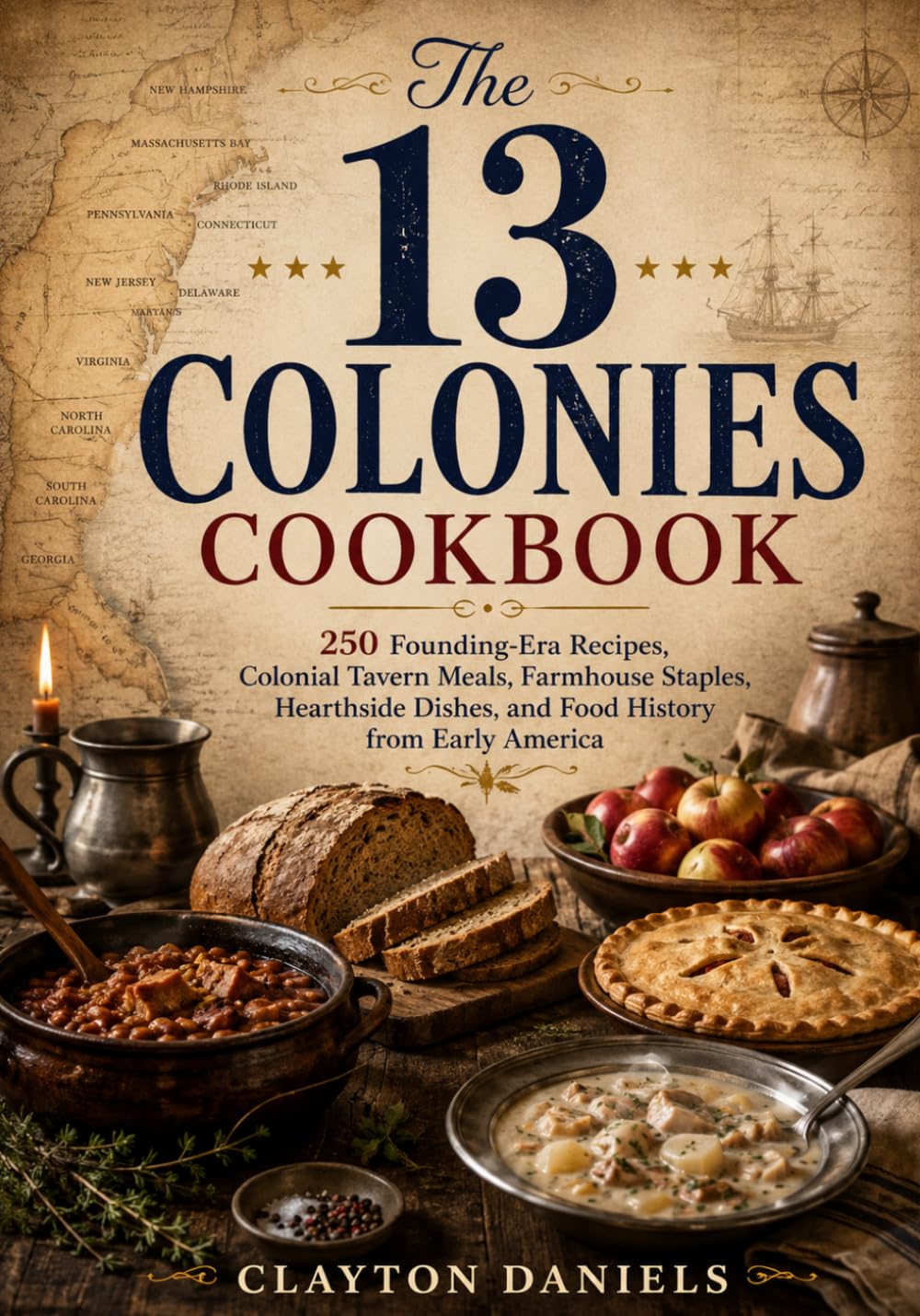 The 13 Colonies Cookbook: 250 Founding-Era Recipes, Colonial Tavern Meals, Farmhouse Staples, Hearthside Dishes, and Food History from Early America (Into the Past Cookbook Series)