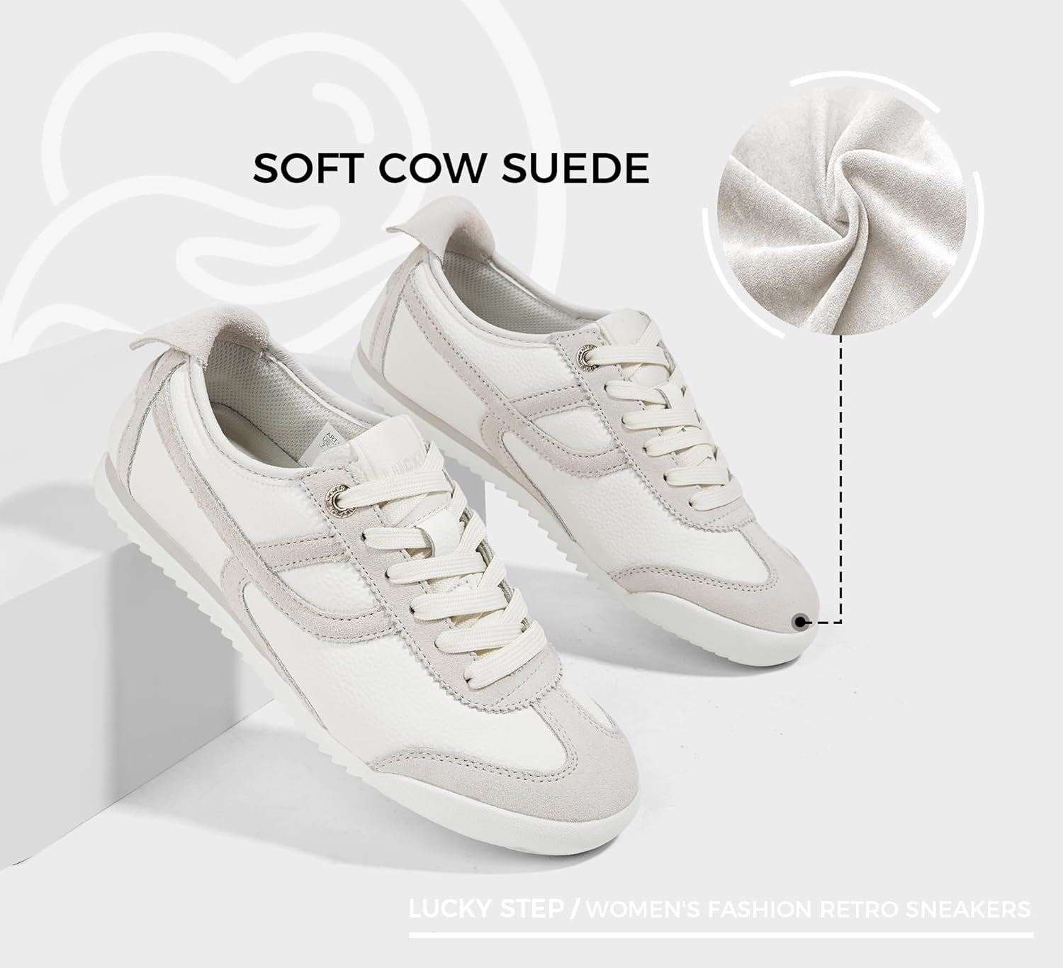 LUCKY STEP Women's Retro Fashion Sneakers Thin Sole Casual Walking Lightweight Tennis Trainers Running Gym Workout Classic Comfortable Athletic Shoes - Image 4