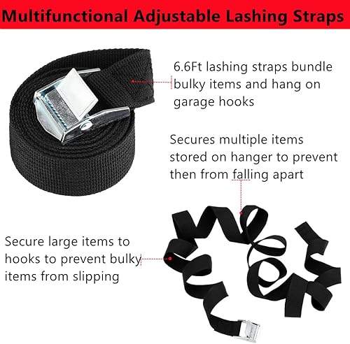 Miniatura 7 de Ganchos para kayak de almacenamiento de garaje, soporte de pared de 13.9 pulgadas, 4 ganchos resistentes para canoa, cada gancho carga máxima 99.2