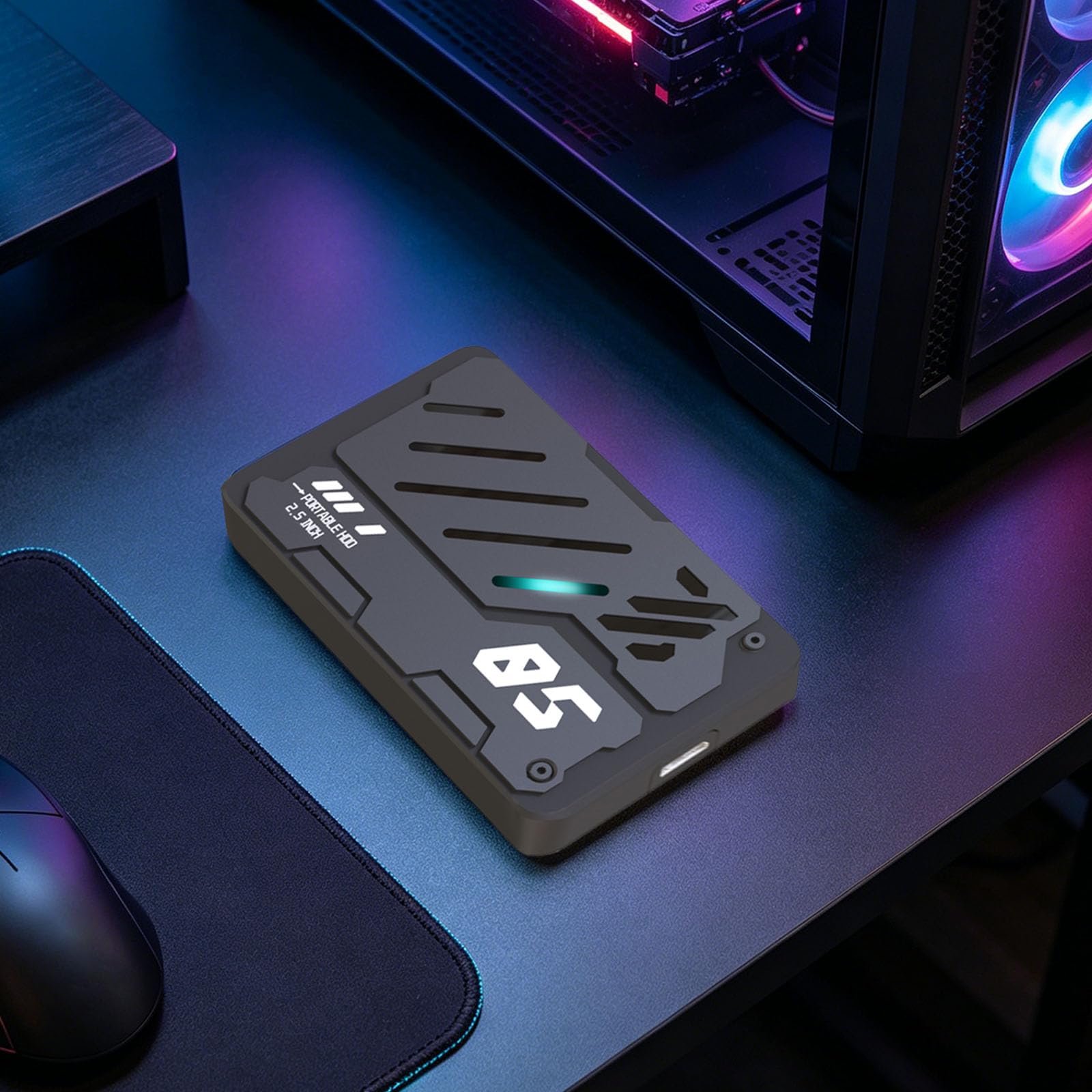 Zewnętrzny dysk twardy RGB USB 3.0 typ C przenośny 2,5-calowy dysk pamięci 160G-1TB do PC Laptop Gaming box One