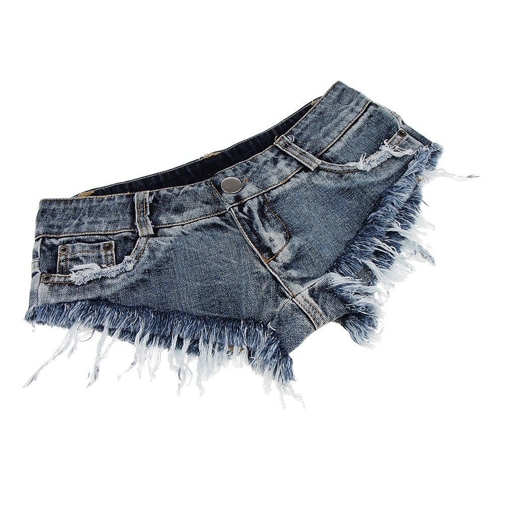 Women Slim Fit Low Waist Distressed Jeans Hot Micro Stretchy Denim Shorts L-image-45
