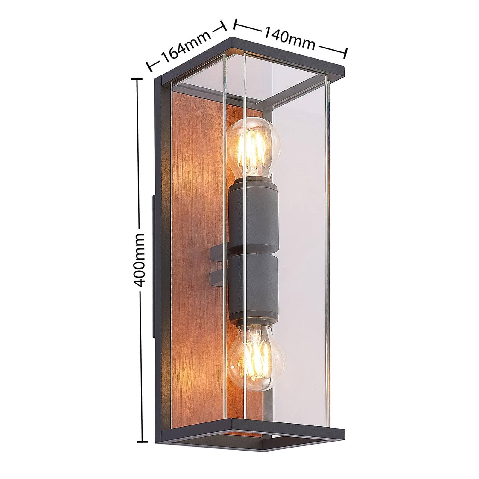 Lucande Applique da esterni dimmerabile (Moderno) colore Nero, in Alluminio applique lampada LED outdoor per facciata/parete terrazzo e balcone