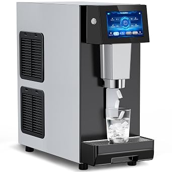 Commercial Nugget Ice Maker Machine, 100Lbs/24H Pellet Chewable Ice, 3-IN-1